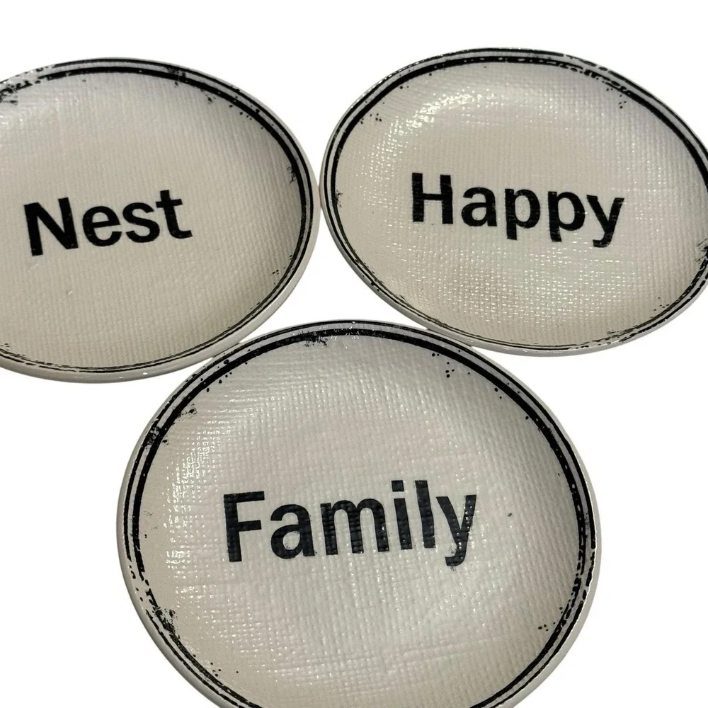 Pier 1 Imports Family Happy Nest Ironstone Bread & Butter Plates 6